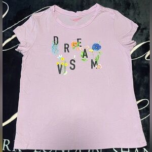 Victoria’s Secret Lavender Black Glitter “Dream VS” Cotton T Shirt Size Medium